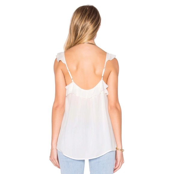 Joie Flirty Silk Petal Ruffle Tank Top Cream NWT S - Picture 3 of 12